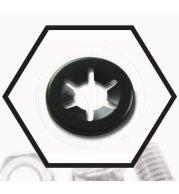 Push Lock Washers – Quick Push-On Retaining Washers for Shafts, Studs and Axles – Spring Steel, Stainless Steel, Self-Locking Design for Fast Assembly in Machinery and Appliances